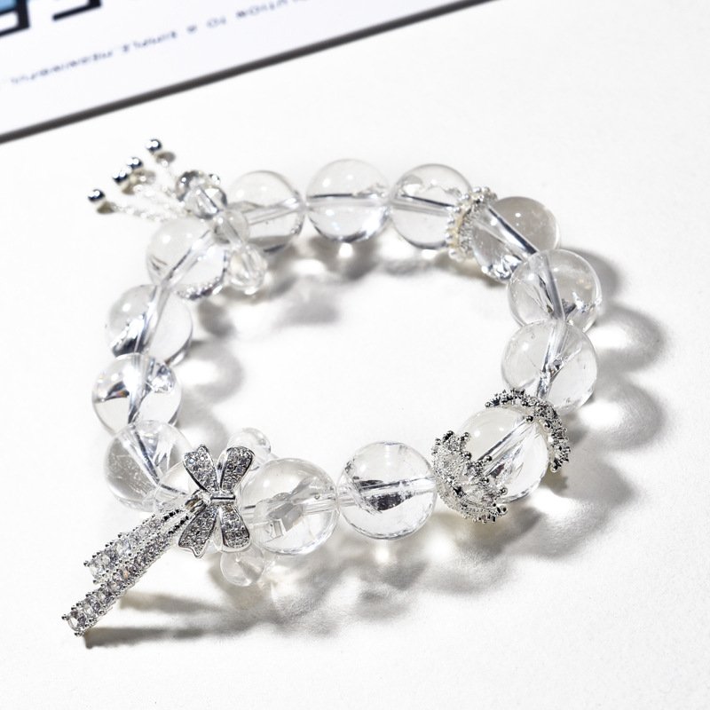 Elegant White Crystal Butterfly Bracelet