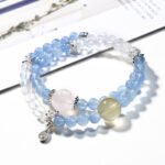 Multi-Wrap Natural Aquamarine Crystal Bracelet