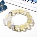 Yellow Crystal & White Quartz Bear Bracelet – Cute & Lucky