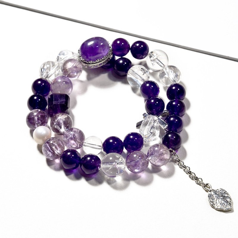 Natural Amethyst Multi-Wrap Bracelet