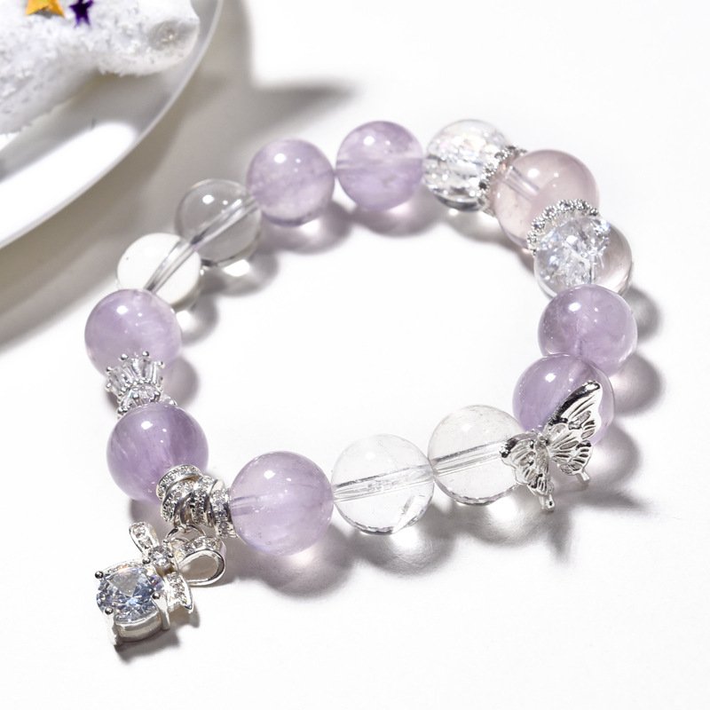 New Chinese Style Butterfly Purple Rabbit Hair Bracelet