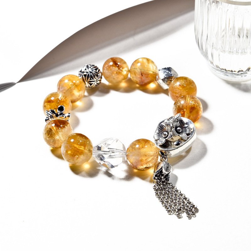 Natural Yellow Ase Yellow Tower Crystal Bracelet