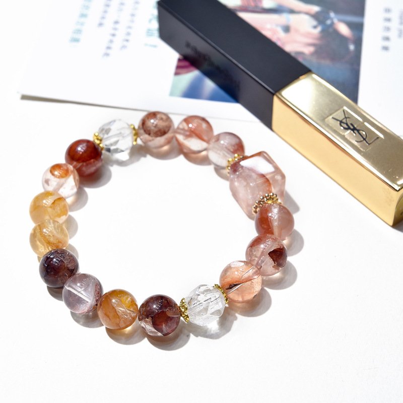 Natural Red Flower Quartz Bracelet