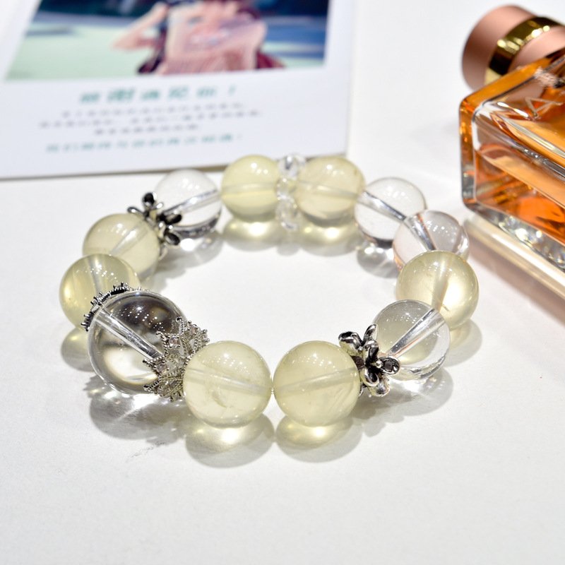 “Natural Citrine and Clear Quartz Bracelet”