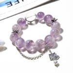 Natural Purple Rabbit Hair Crystal Bracelet