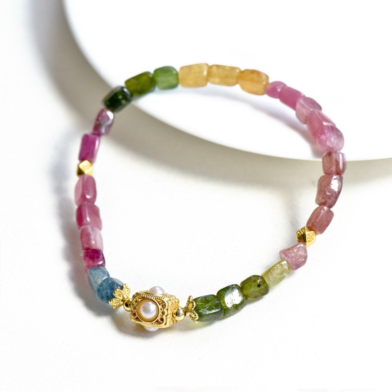 Natural Tourmaline Bracelet with Candy Colors