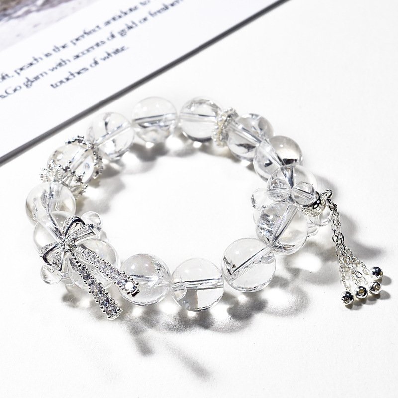 Elegant White Crystal Butterfly Bracelet