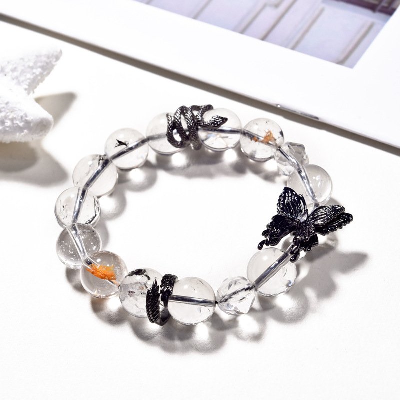 Crystal Flash Diamond Bracelet – Snake & Butterfly Alloy Design