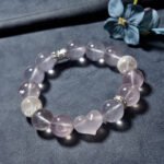 Natural Heart Shaped Pink Quartz Bracelet