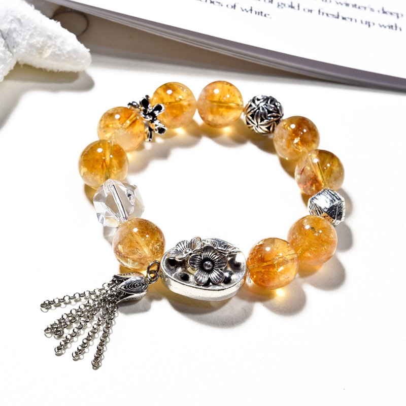 Natural Yellow Ase Yellow Tower Crystal Bracelet