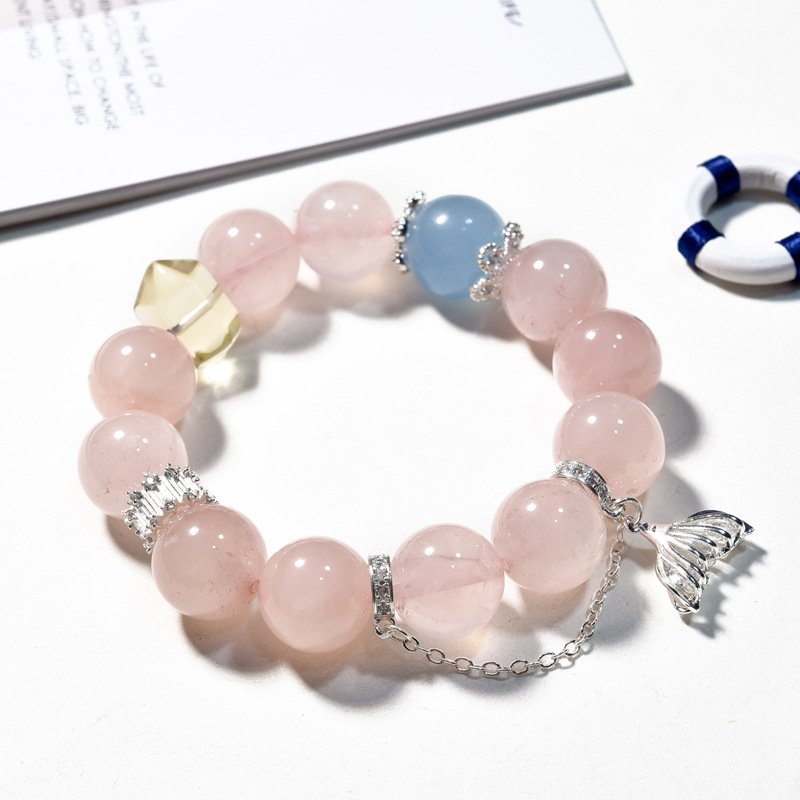 Natural Pink Quartz Fish Tail Bracelet