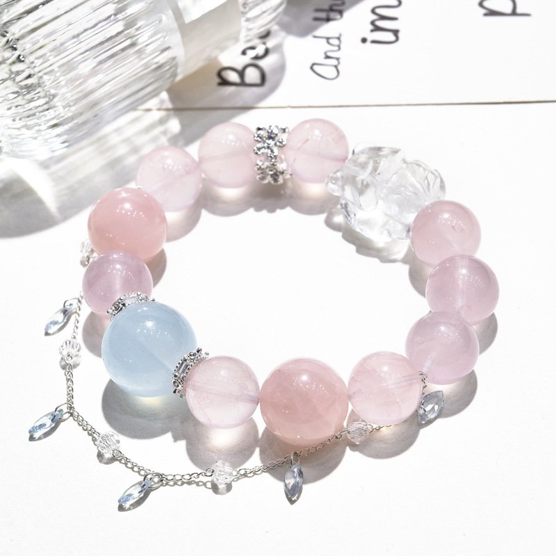 Natural Pink Quartz Nine-Tailed Fox Bracelet