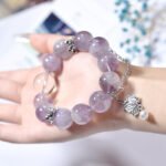 Natural Purple Rabbit Hair Crystal Bracelet