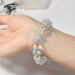 Aquamarine Bracelet with White Moonstone – Delicate Fish Tail Pendant, Luxe and Unique Design for Women