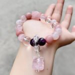 Multi-Treasure Natural Crystal Bracelet with Unique Nine-Tailed Fox Pendant