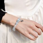 Natural White Moonstone and Aquamarine Heart Bracelet – Unique and Elegant