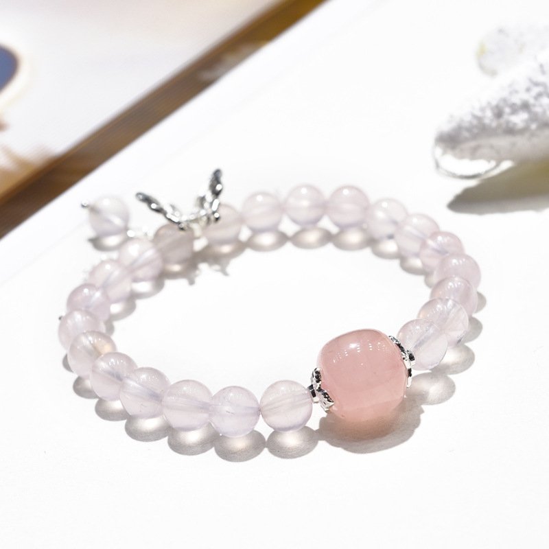 Natural Pink Quartz Bracelet – Minimalist Design