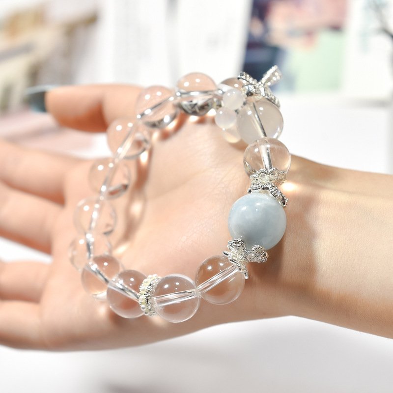 Original Design White Crystal Bracelet with Bow