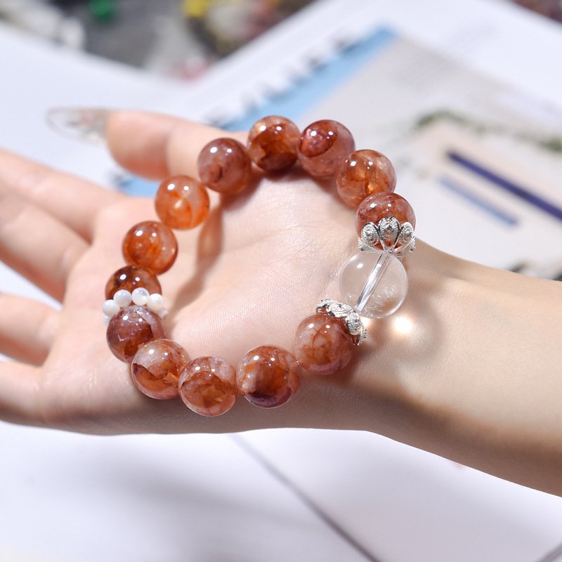 Fresh Natural Red Quartz Flower Bracelet