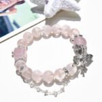 Natural Snowflake Quartz and Rose Quartz Bracelet