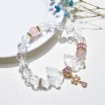 Natural Multi-Faceted White Crystal Butterfly Wing Bracelet