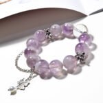 Natural Purple Rabbit Hair Crystal Bracelet