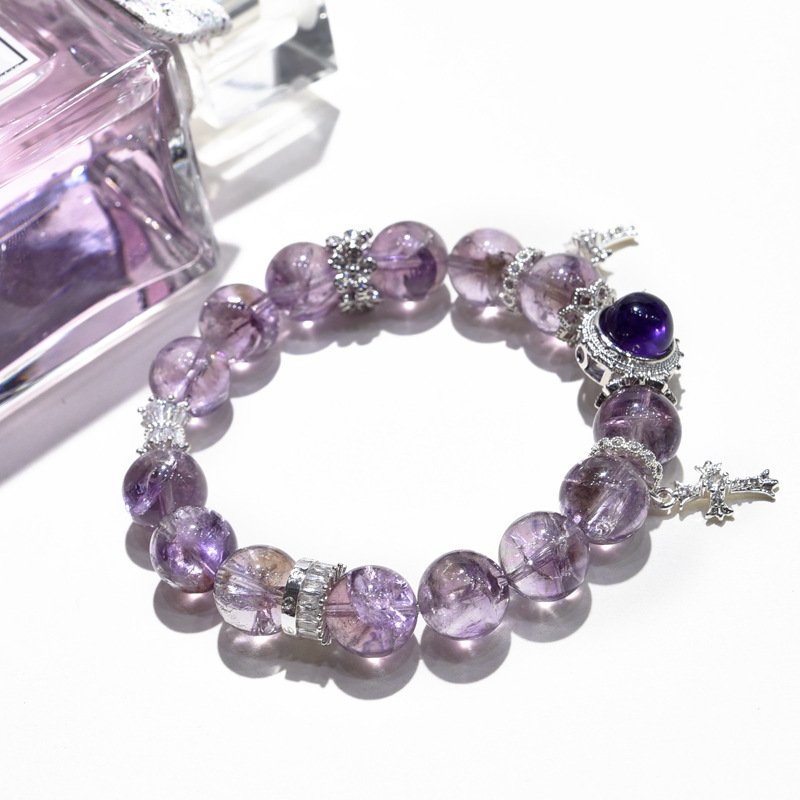 Natural Purple Azeztulite Bracelet