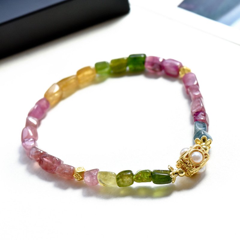 Natural Tourmaline Bracelet with Candy Colors