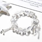 Elegant White Crystal Butterfly Bracelet