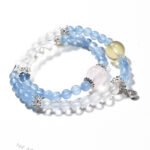 Multi-Wrap Natural Aquamarine Crystal Bracelet