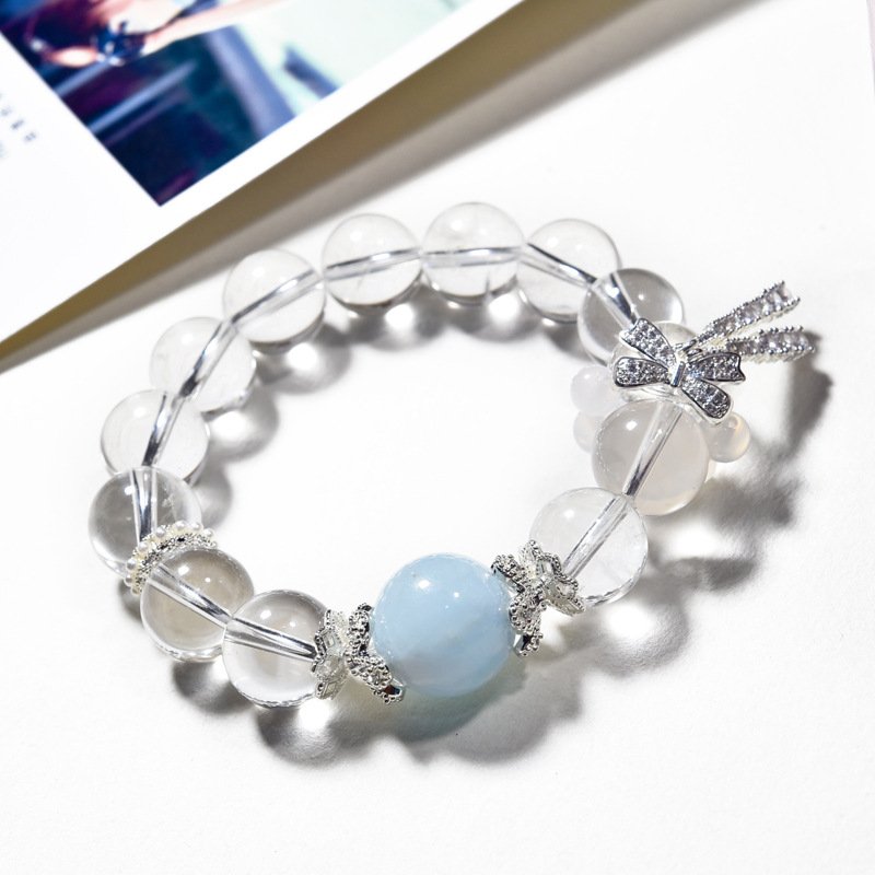 Original Design White Crystal Bracelet with Bow