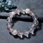 Natural Heart Shaped Pink Quartz Bracelet