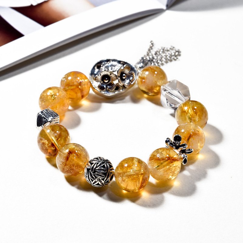 Natural Yellow Ase Yellow Tower Crystal Bracelet