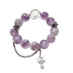 Natural Purple Rabbit Hair Crystal Bracelet