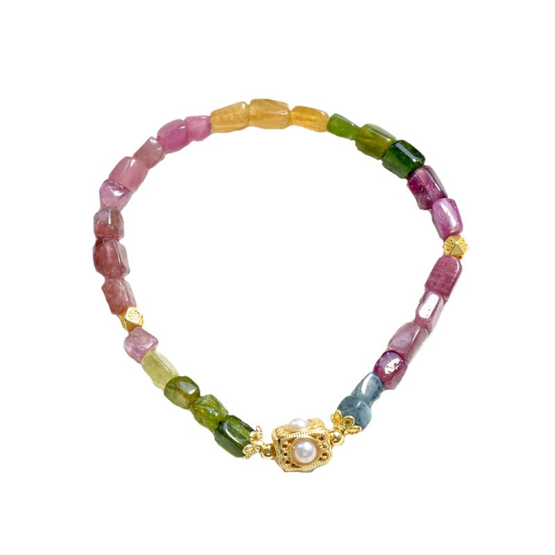 Natural Tourmaline Bracelet with Candy Colors