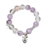 New Natural Purple Rabbit Hair Amethyst Bracelet with Butterfly Charm