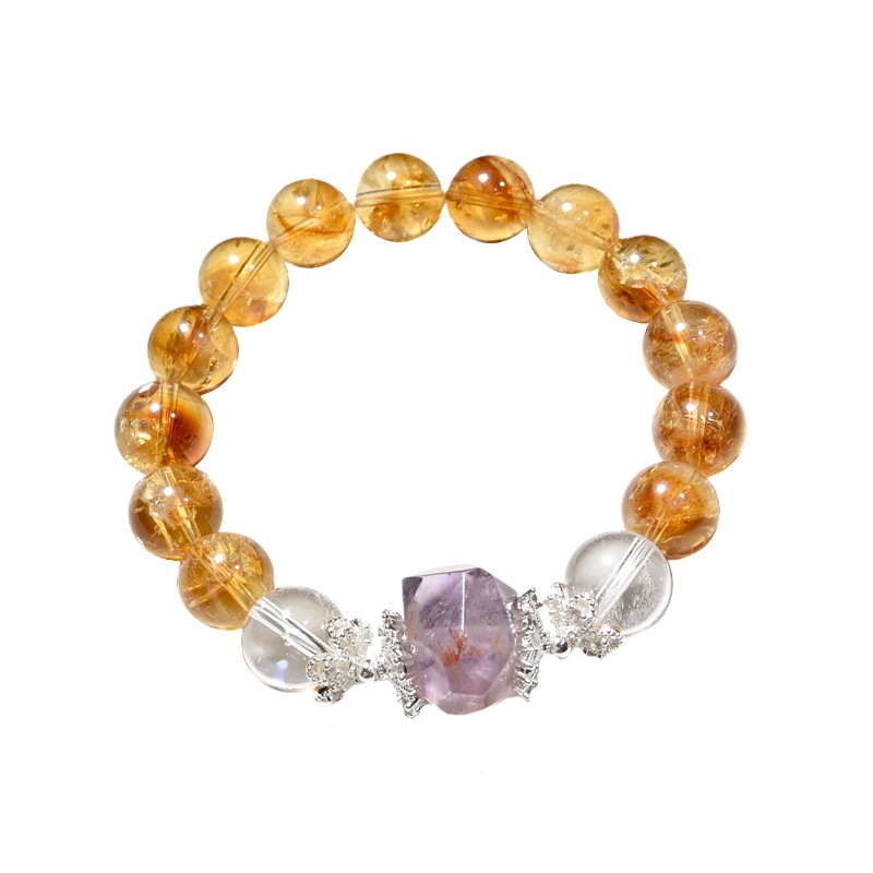 Natural Yellow Azeztulite Crystal Bracelet