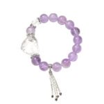 Natural Lavender Amethyst Fox Bracelet – New Oriental Style