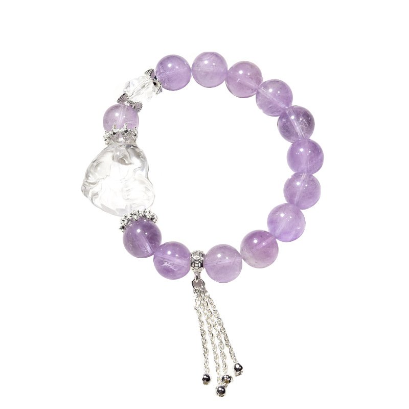 Natural Lavender Amethyst Fox Bracelet – New Oriental Style