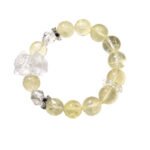 Yellow Crystal & White Quartz Bear Bracelet – Cute & Lucky