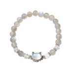 Original Design Gray Moonstone Cat Head Bracelet