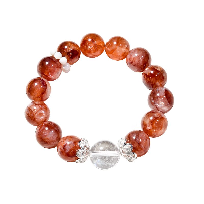 Fresh Natural Red Quartz Flower Bracelet