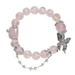 Natural Snowflake Quartz and Rose Quartz Bracelet