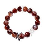 Natural Red Crystal and Red Flower Quartz Bracelet