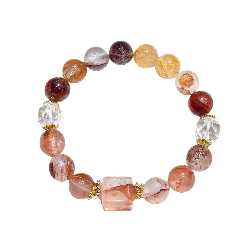 Natural Red Flower Quartz Bracelet