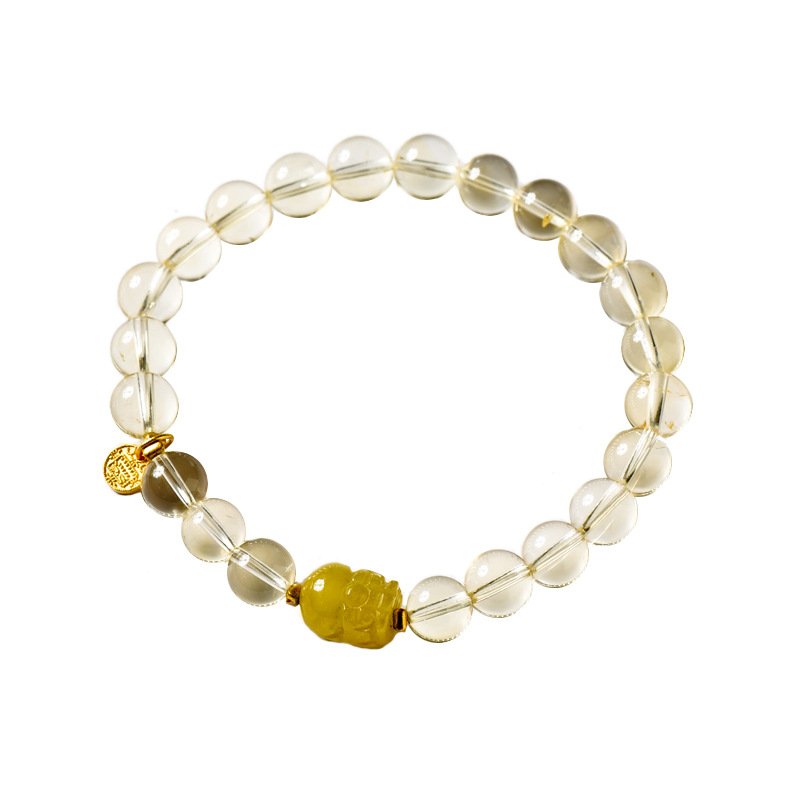 Natural Citrine Bracelet – Lemon Yellow Pixiu Charm