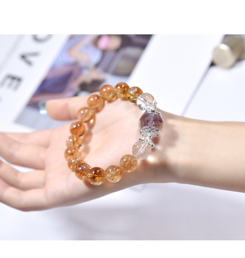 Natural Yellow Azeztulite Crystal Bracelet