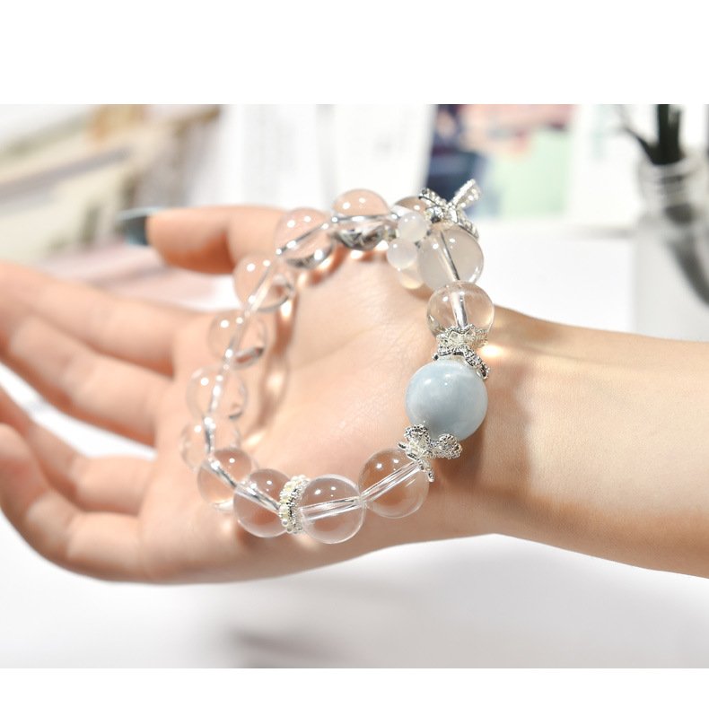 Original Design White Crystal Bracelet with Bow