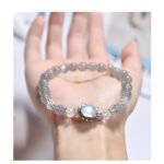 Original Design Gray Moonstone Cat Head Bracelet