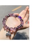 Amethyst and Purple Crystal Beaded Bracelet